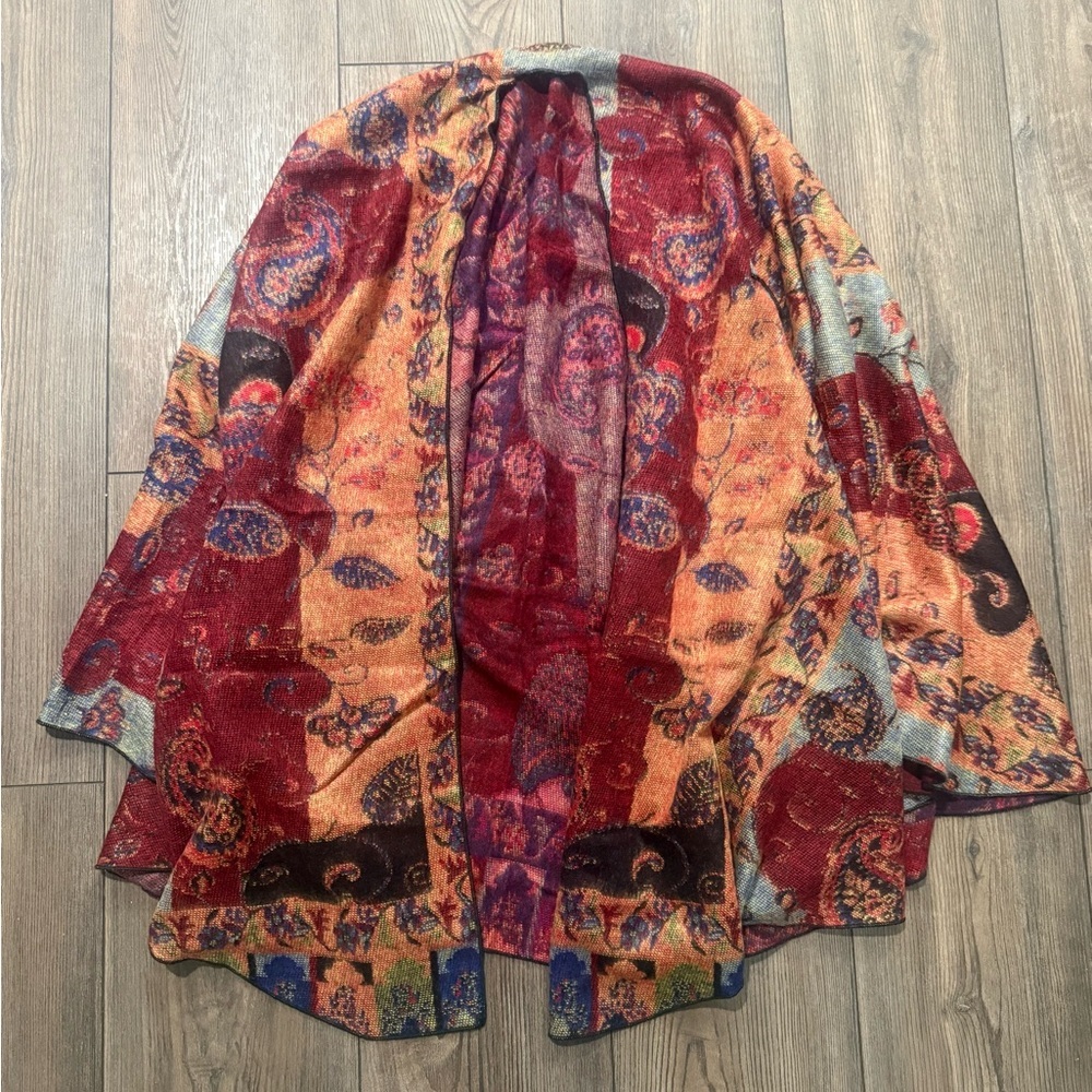 Rapti 100% Cashmere Reversible Paisley Wrap Shawl Scarf Boho Multicolor - Picture 3 of 9